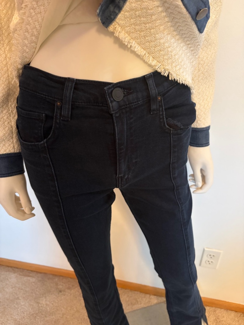 #Hudson Jeans Dark Navy Barbara Baby Boot Jeans with Front Slit. NWT - Picture 5 of 11